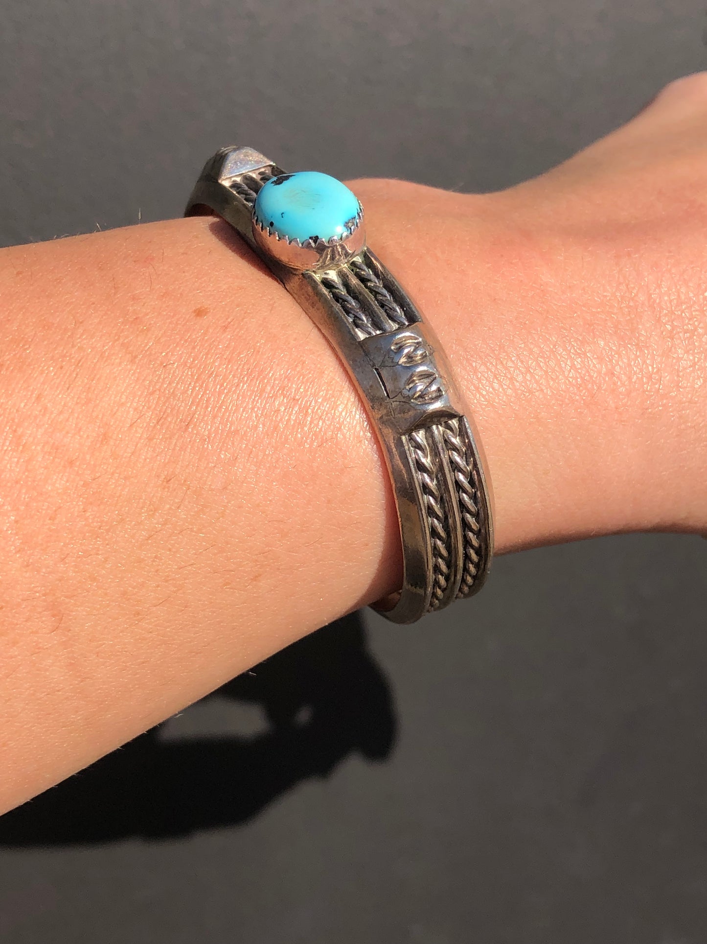 Vintage Sterling Turquoise Cuff Bracelet