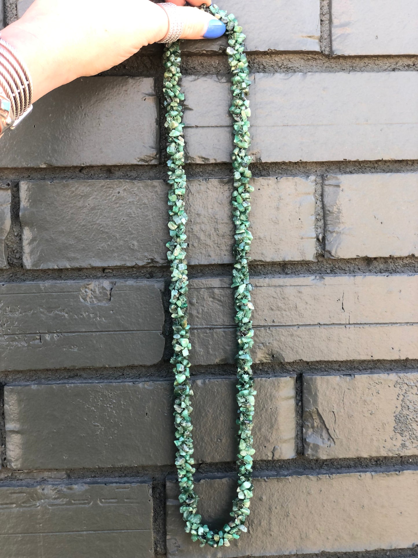 Vintage Emerald Eternity Necklace