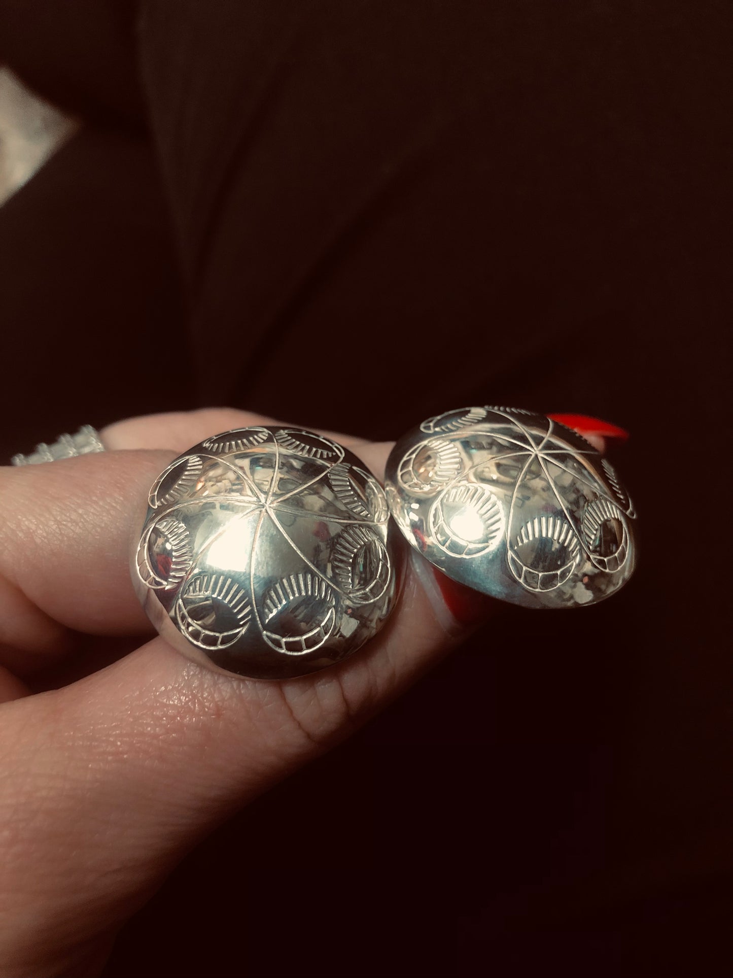 Sterling Silver Concho Earrings