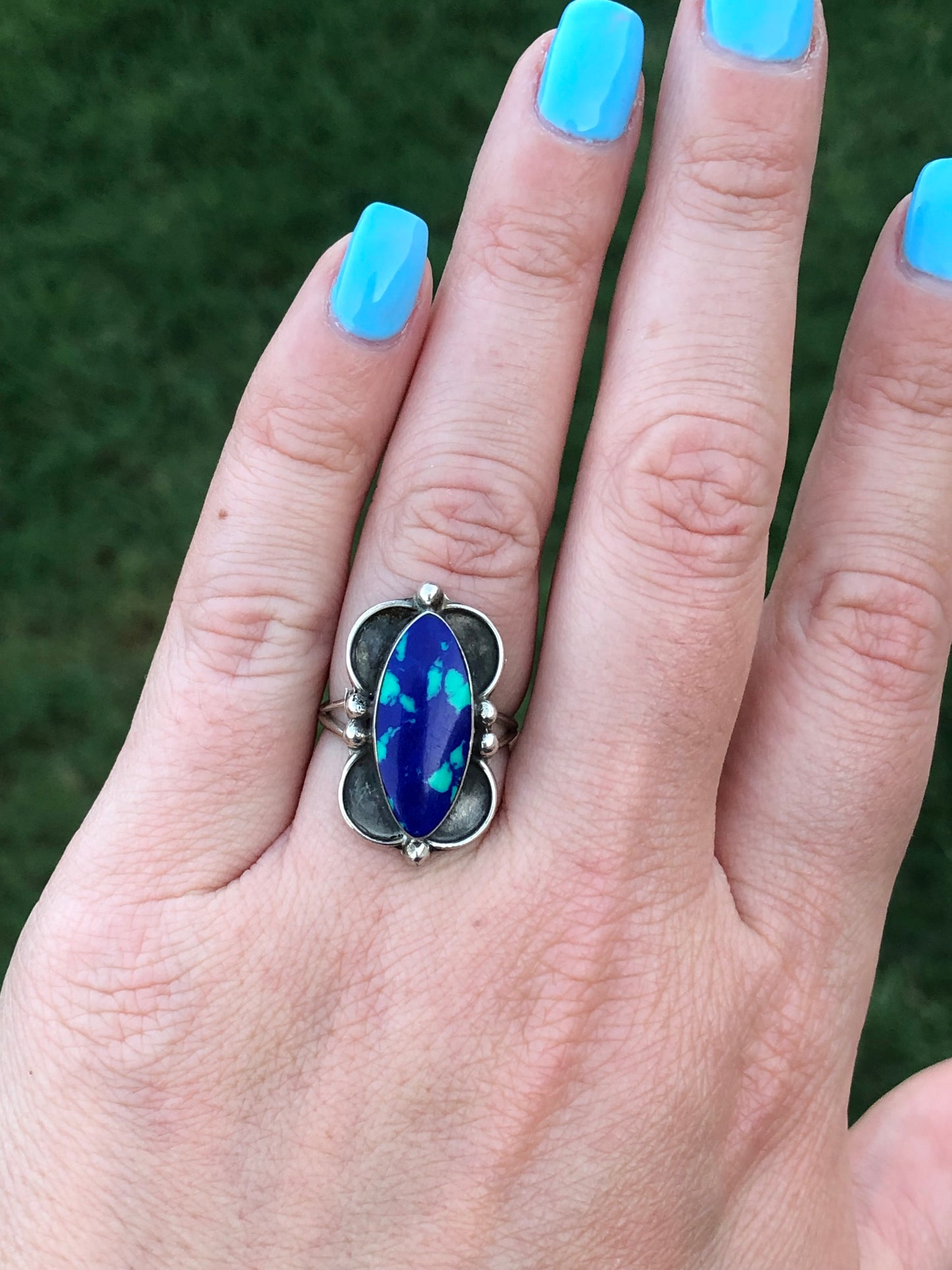 Vintage Sterling Silver Blue Lapis Ring