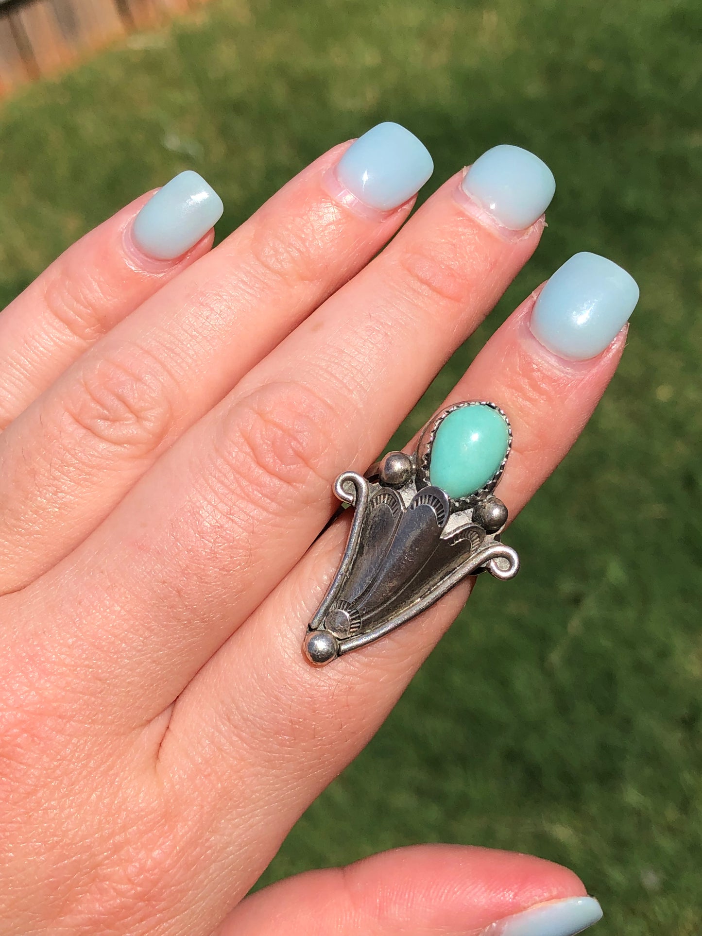 Vintage Sterling Silver Turquoise Ring