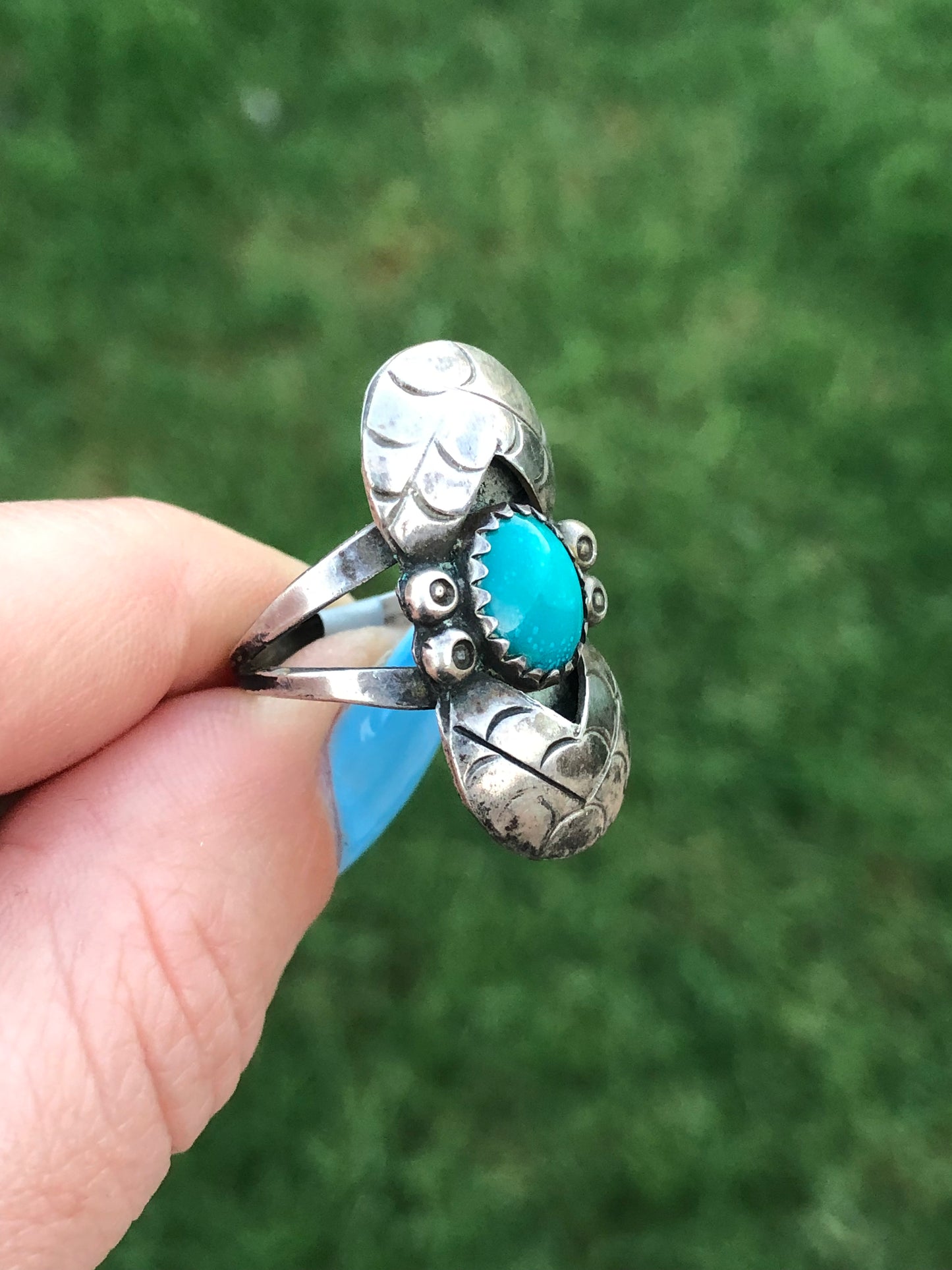Vintage Sterling Silver Turquoise Ring