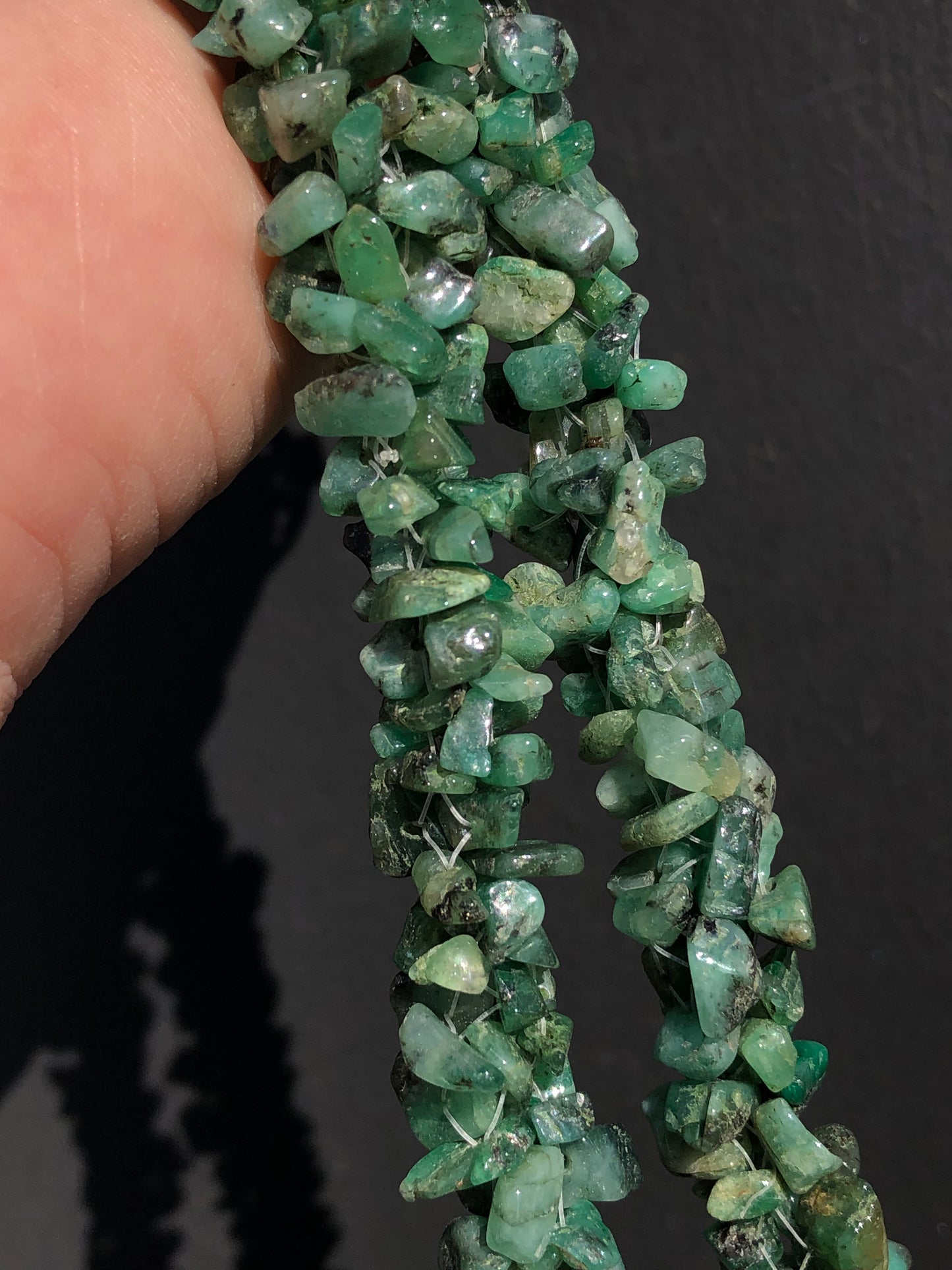 Vintage Emerald Eternity Necklace