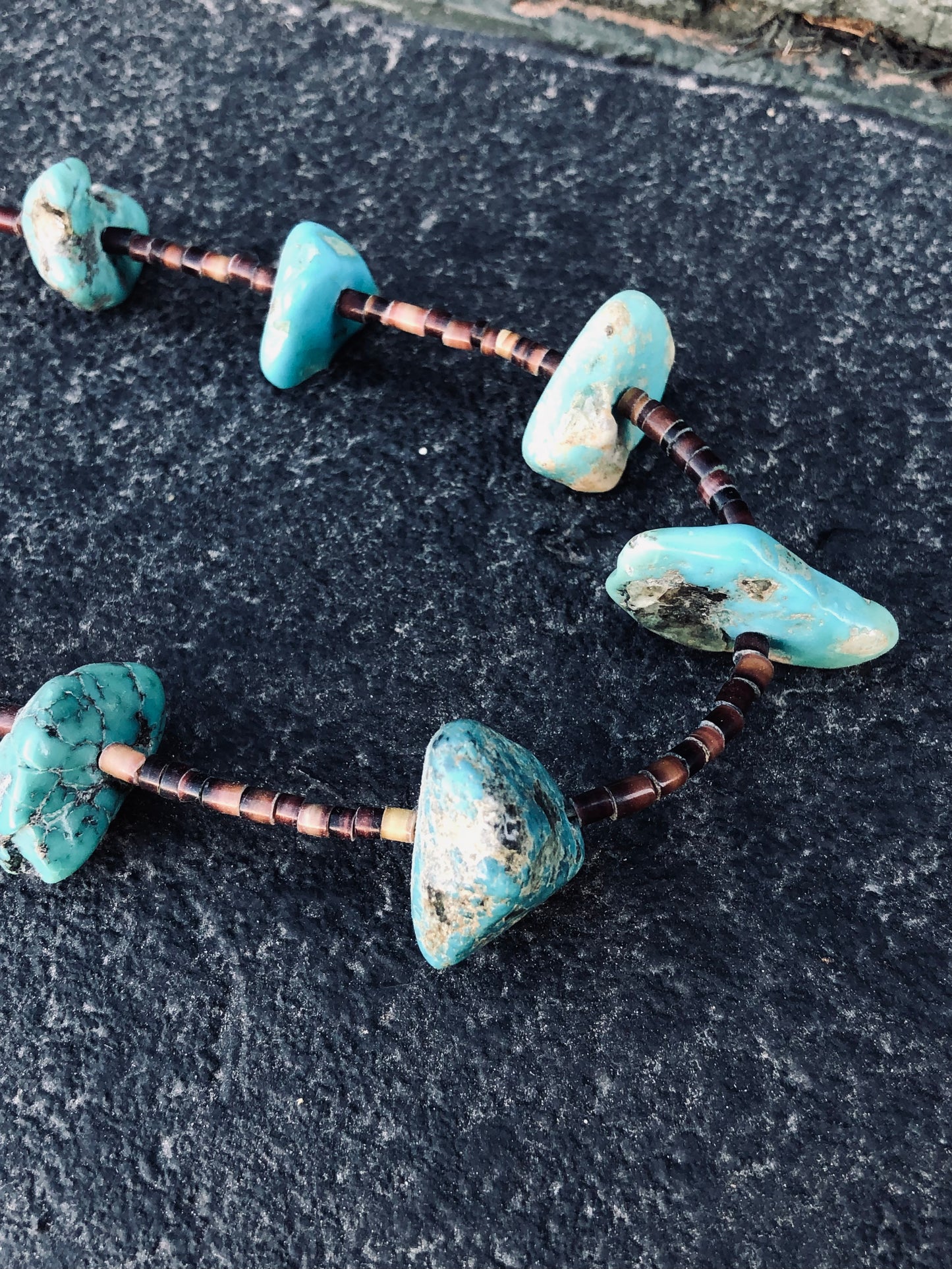 Vintage Turquoise + Heishi Necklace