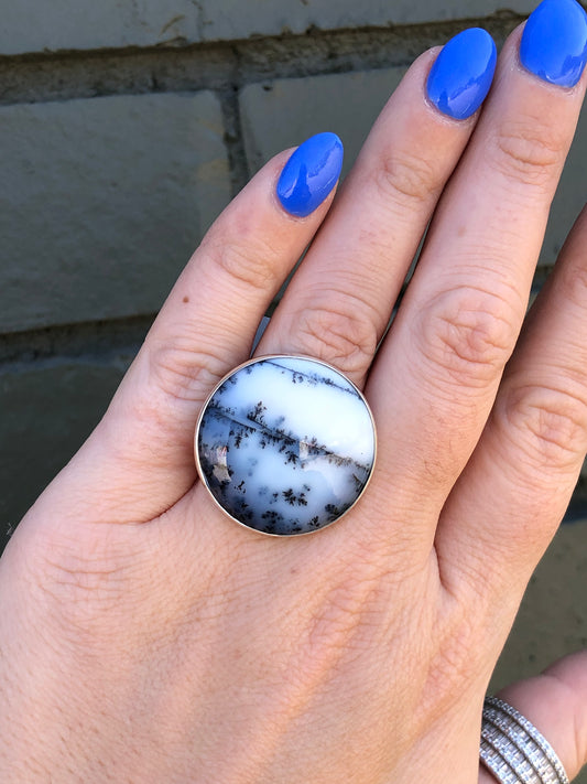 New Dreamy Agate Adjustable Ring