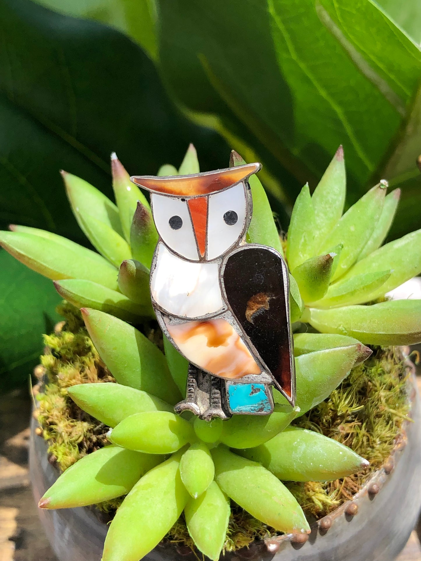 Sterling Vintage Owl Pin