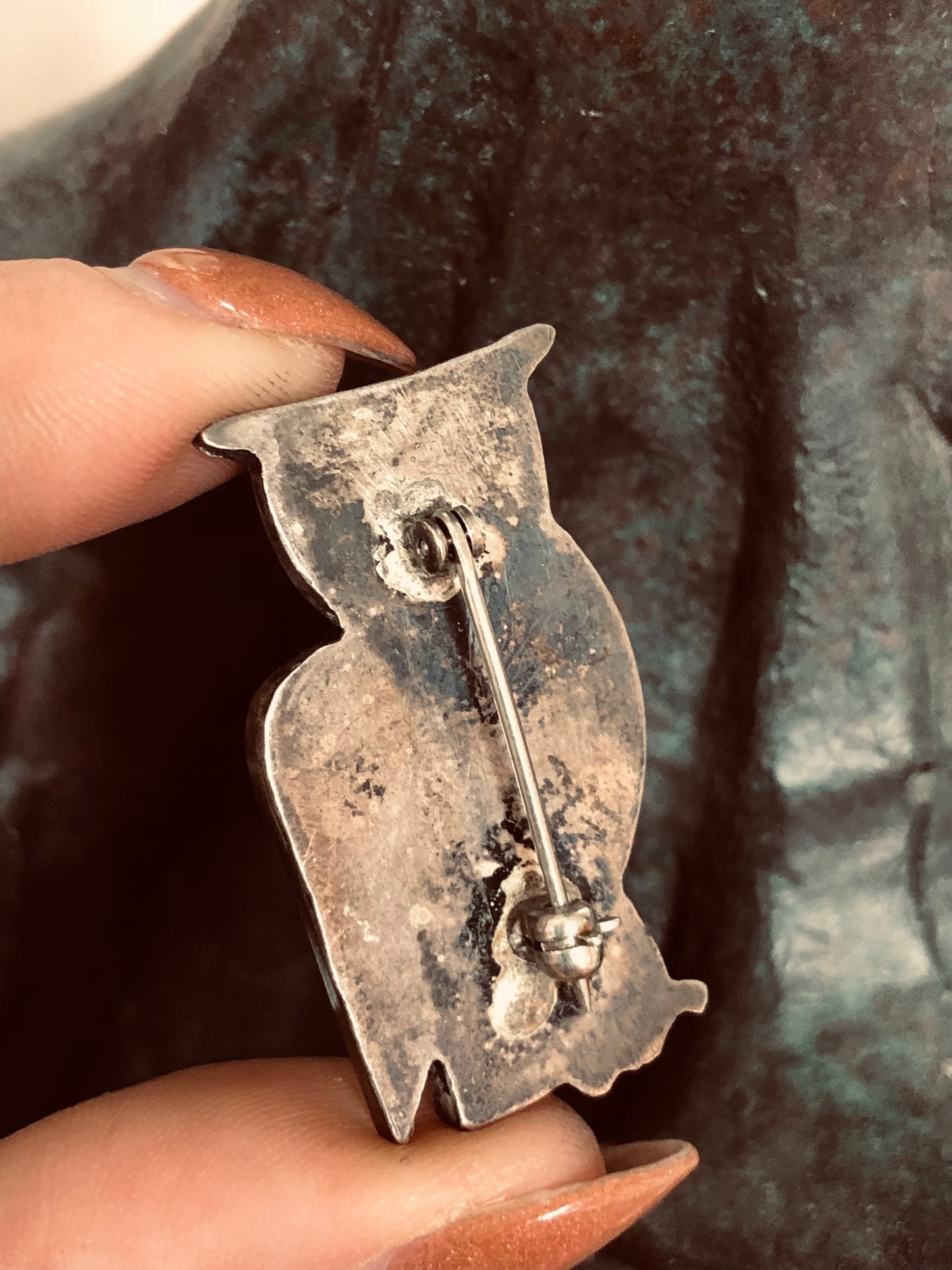 Sterling Vintage Owl Pin