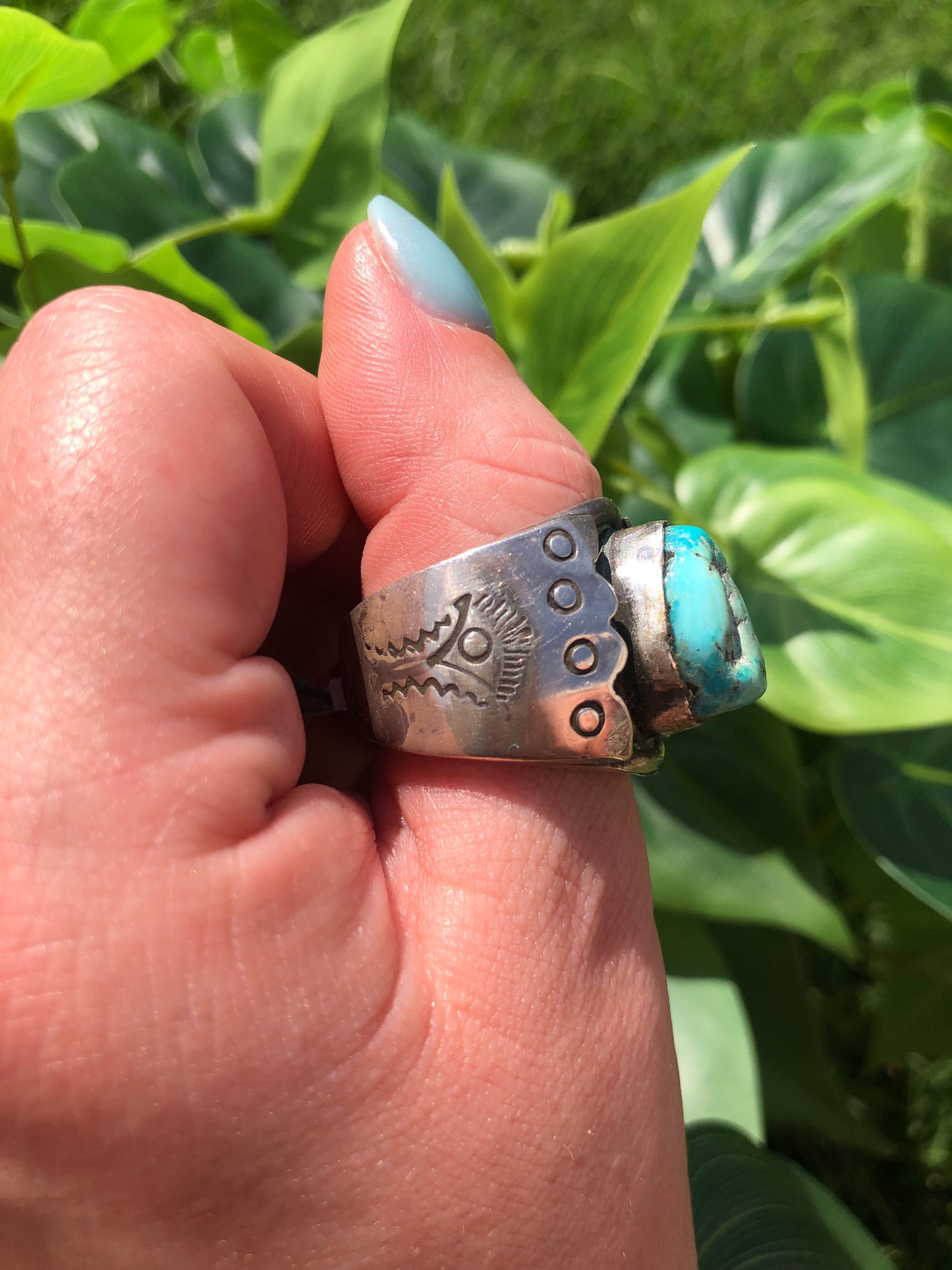 Sterling Turquoise Mens Ring