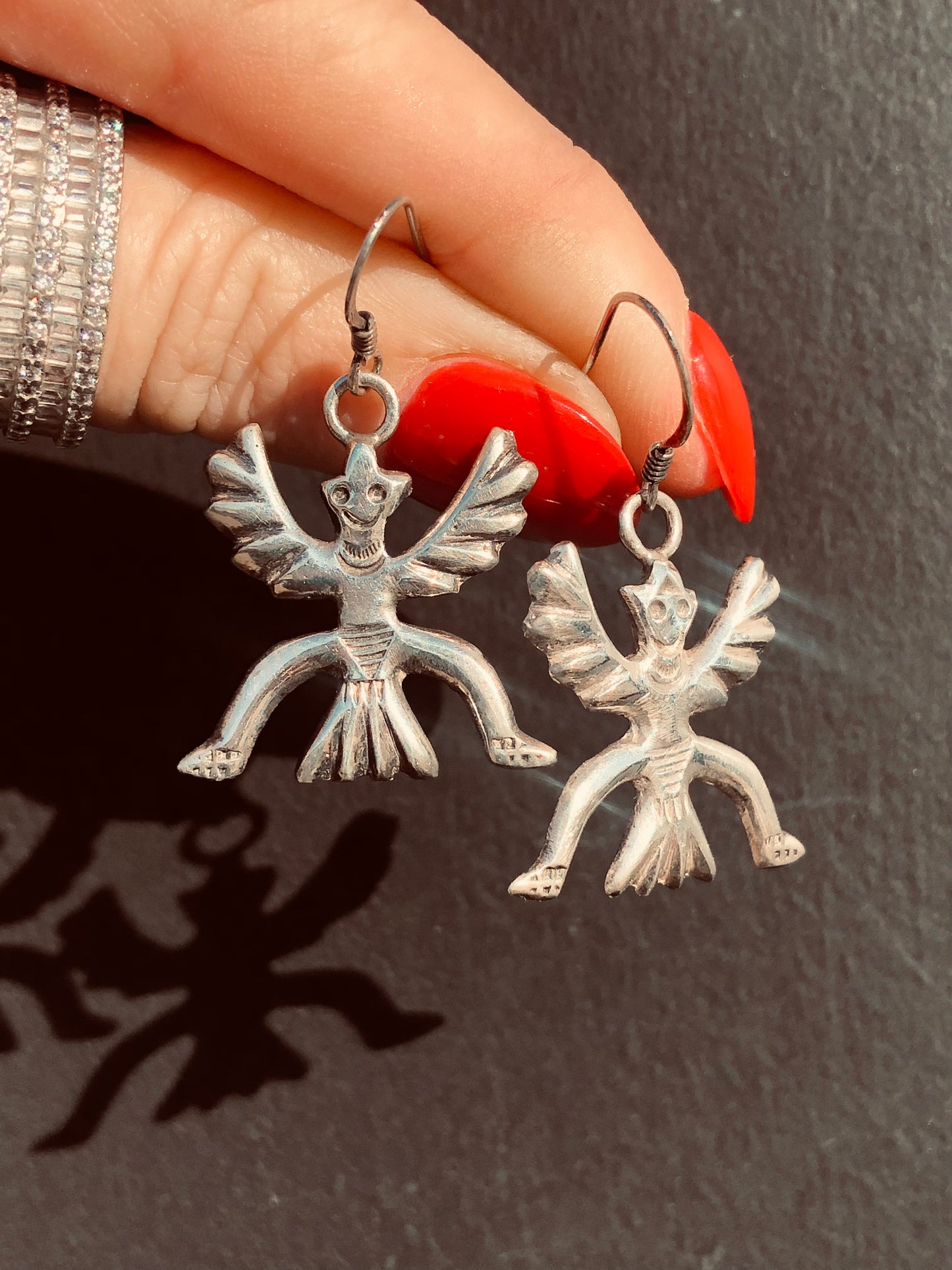Sterling Kachina Dancer Earrings