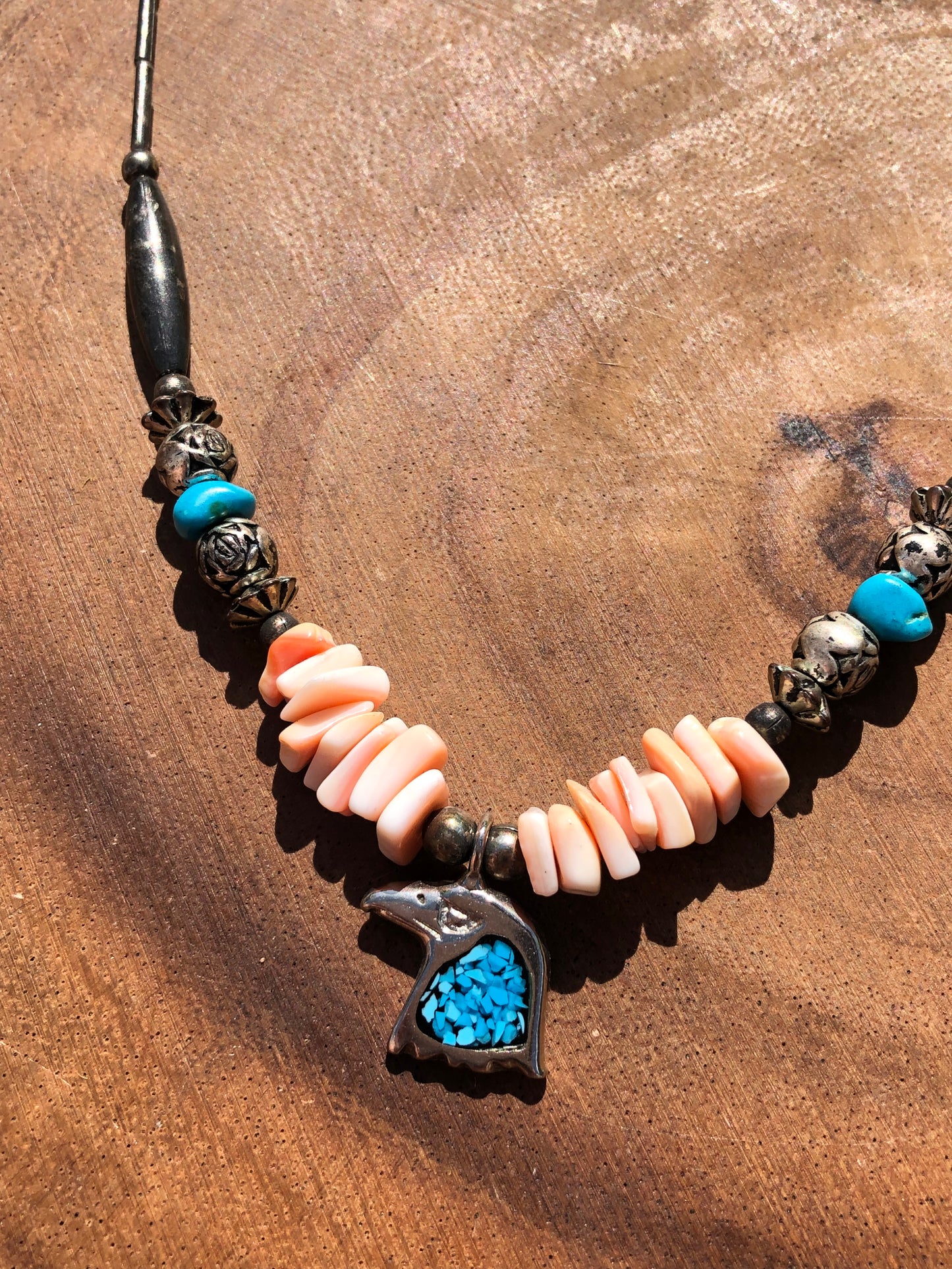 Vintage Sterling Turquoise Eagle Necklace