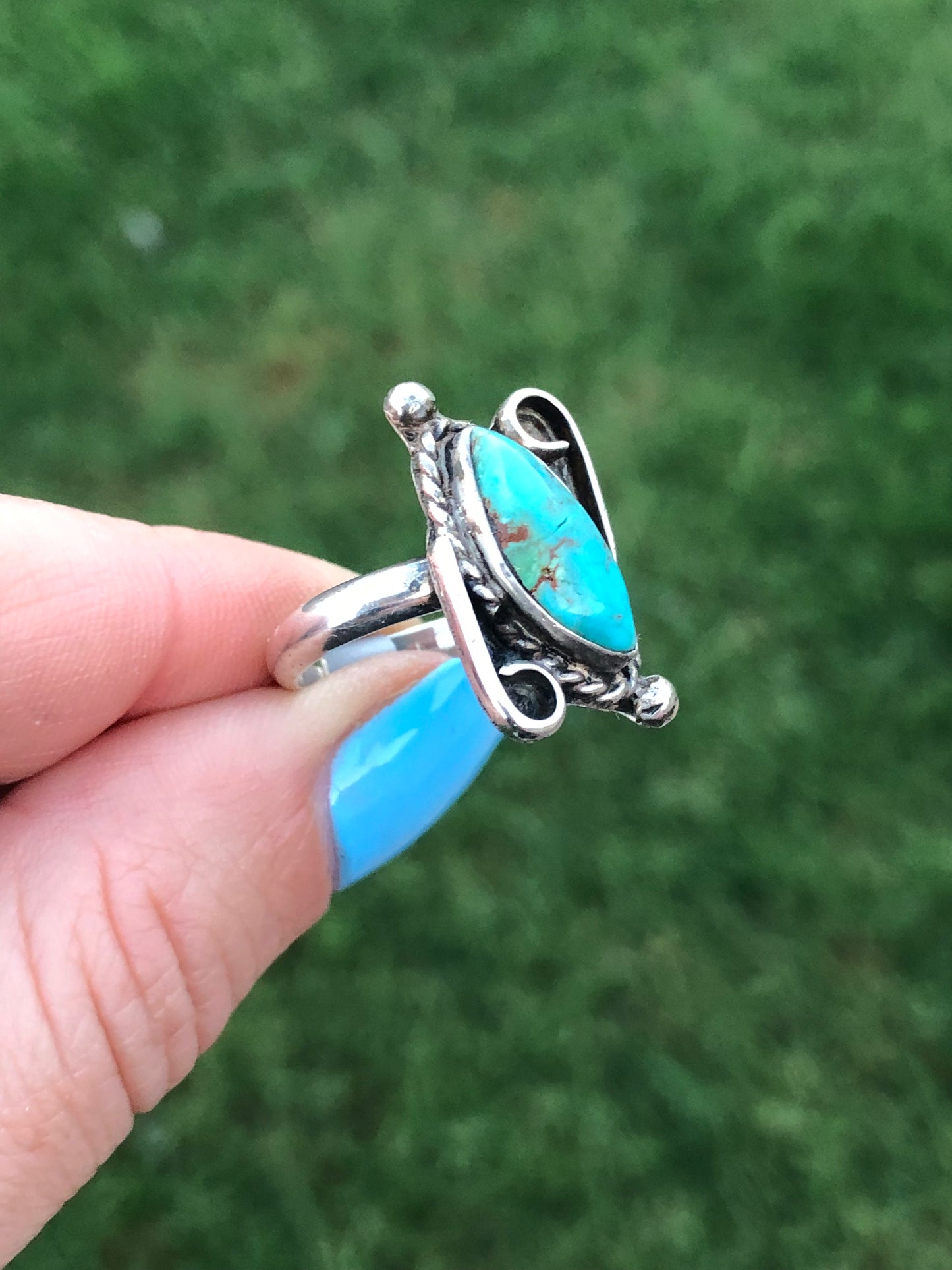 Vintage Sterling Silver Turquoise Ring
