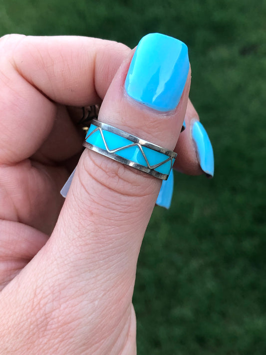 Sterling Turquoise Eternity Ring