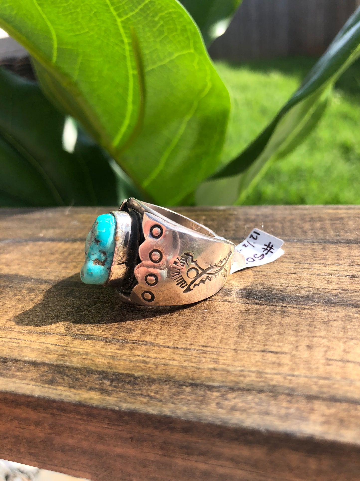 Sterling Turquoise Mens Ring