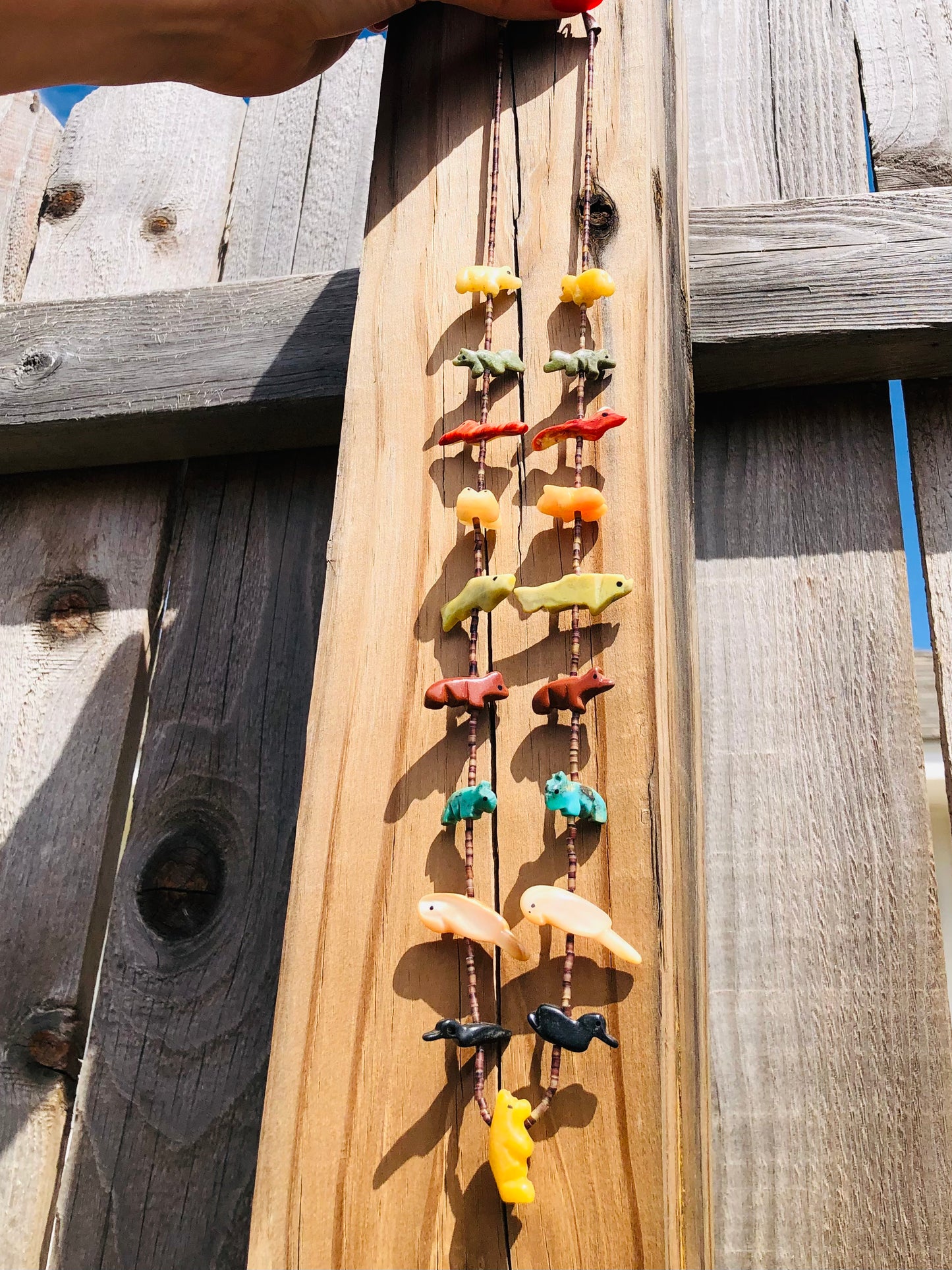 Vintage Hand-Carved Animal Stone Fetish Necklace