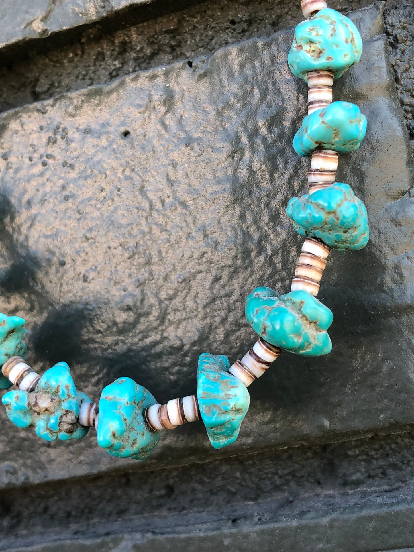 Sterling Turquoise+Heishi Necklace