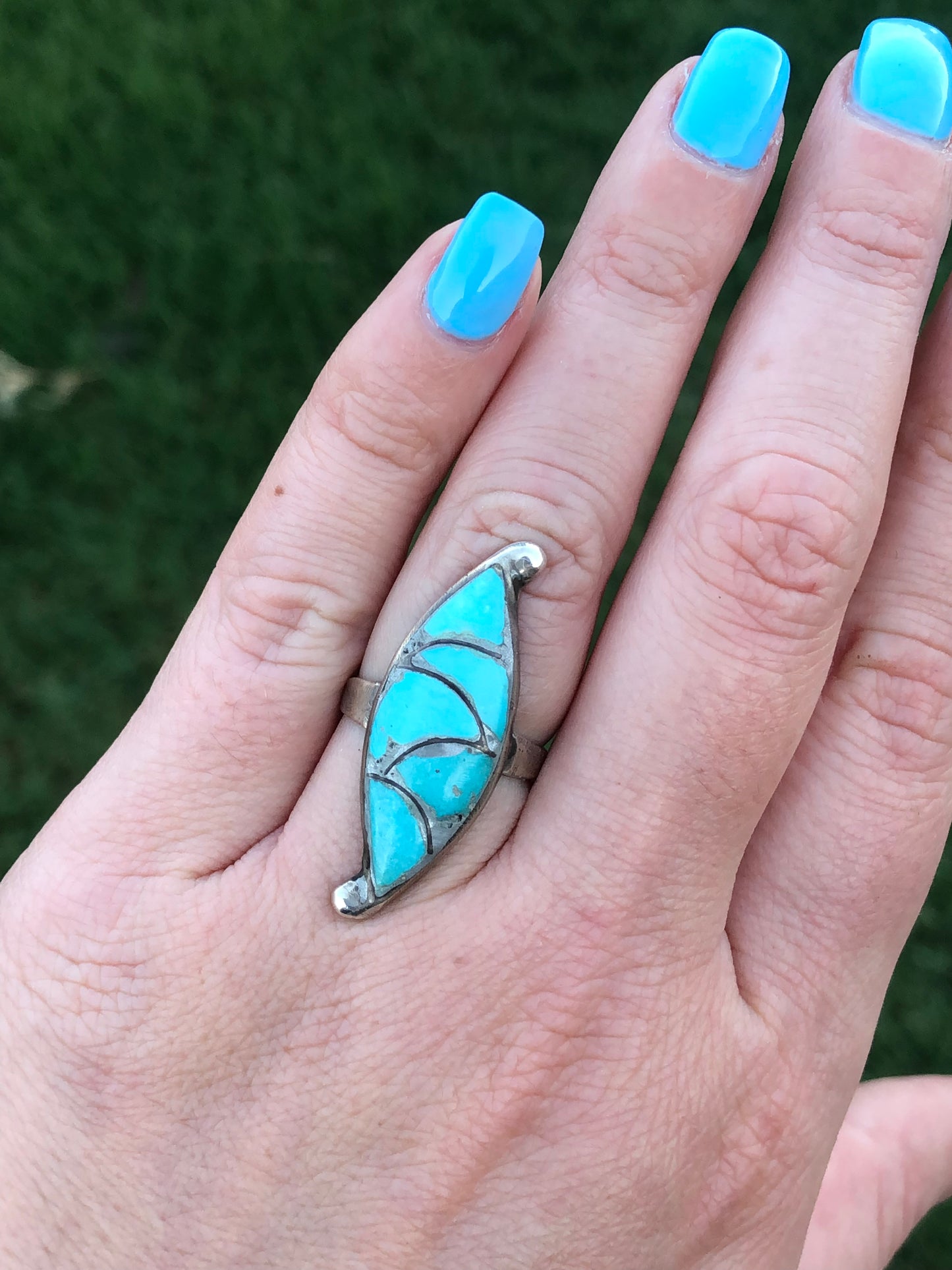 Vintage Sterling Silver Turquoise Ring